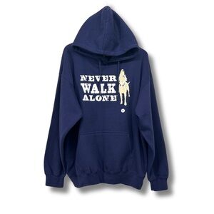 Men's, Hoodies, Never Walk Alone, XL, Navy & White